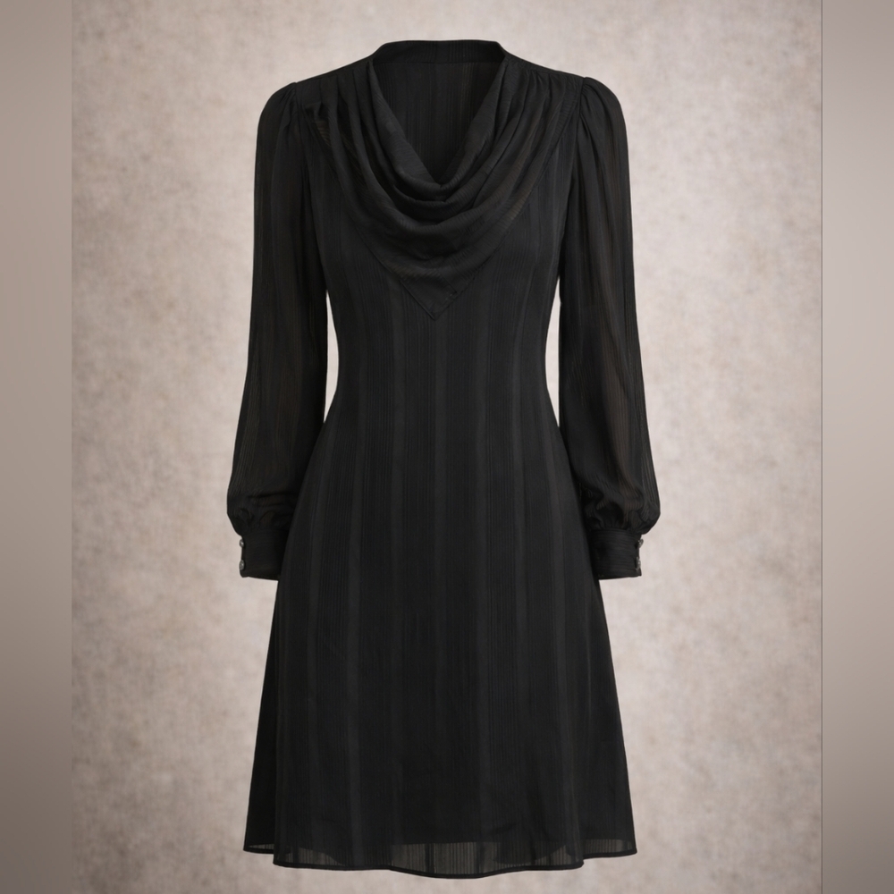 Vintage 70's Jerry Gee Whimsigoth Romantic Witchy Glam Sheer Overlay Dress, Sz 5